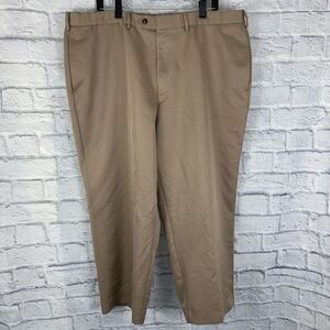 Roundtree & Yorke easy care flat front dress pants tan sz 42/30